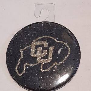 CU University of Colorado Buffalo Black Glitter Magnet